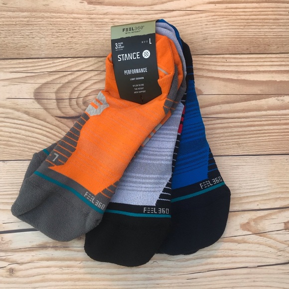 Stance Feel 360 - Run Tab ST 3 Pack No-Show Socks Medium